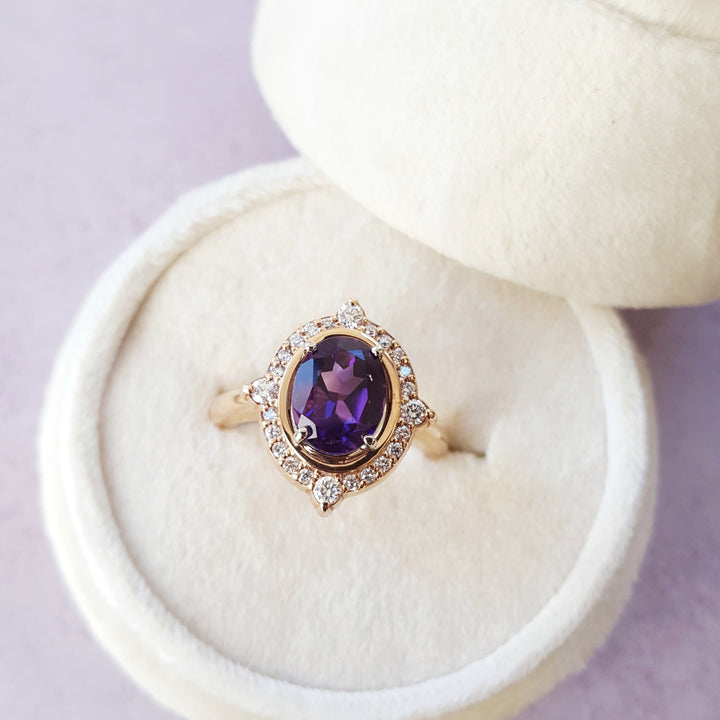 Four Peaks Amethyst Compass Ring
