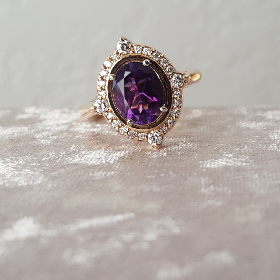 Four Peaks Amethyst Compass Ring