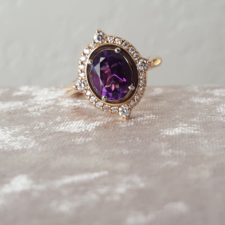 Four Peaks Amethyst Compass Ring