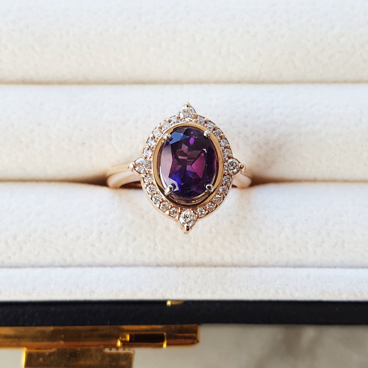 Four Peaks Amethyst Compass Ring