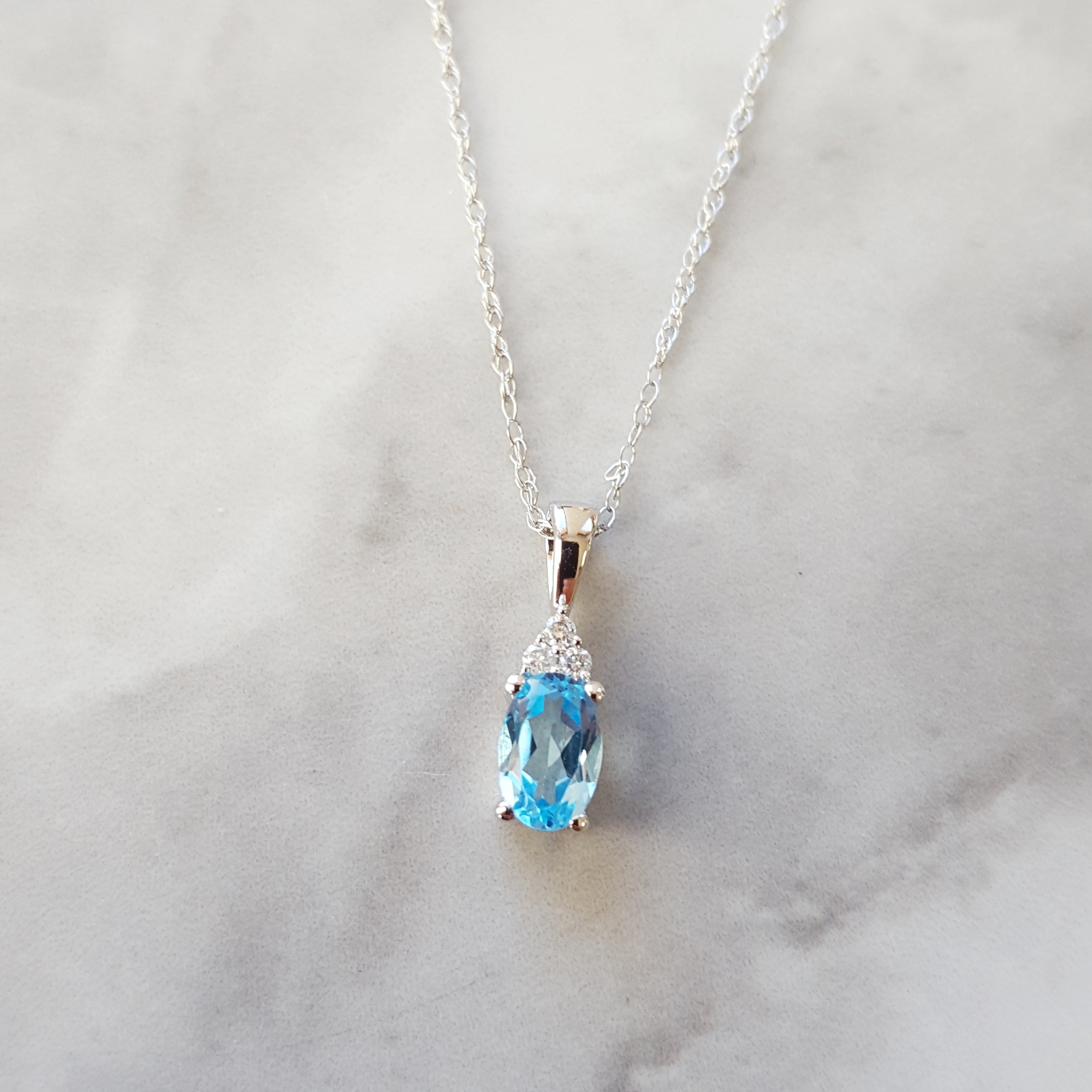 Petite Blue Topaz Necklace – Sami Fine Jewelry