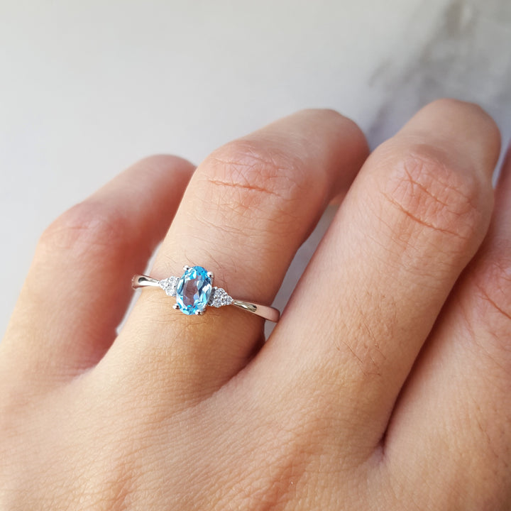 Petite Blue Topaz Ring