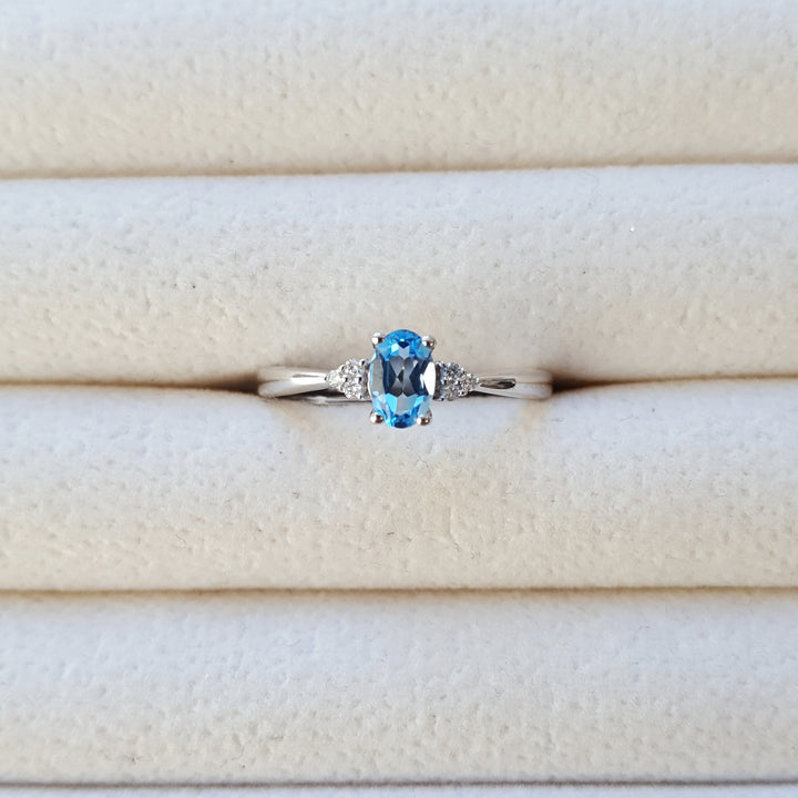 Petite Blue Topaz Ring
