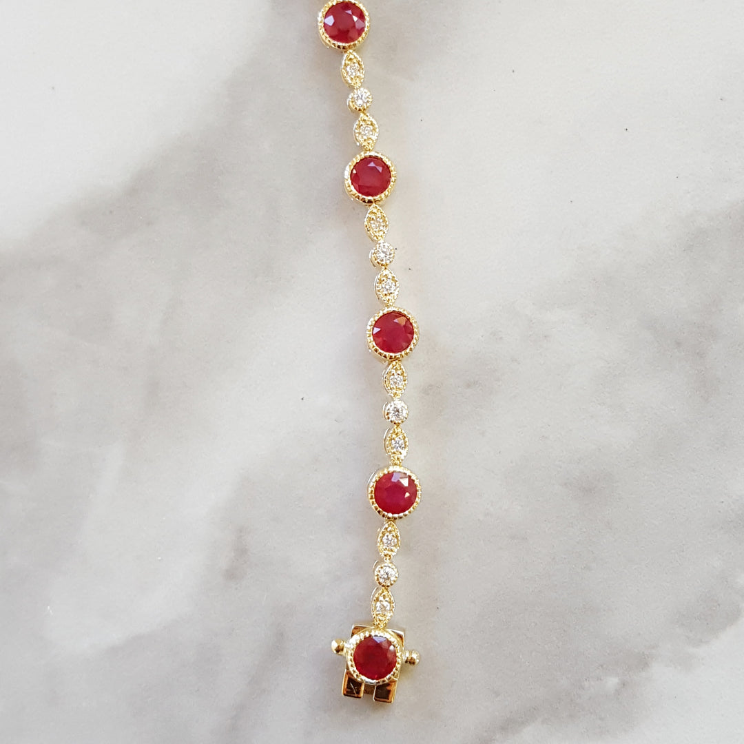 Vintage Bezel Ruby Bracelet