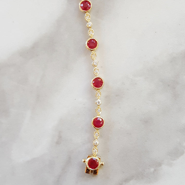 Vintage Bezel Ruby Bracelet