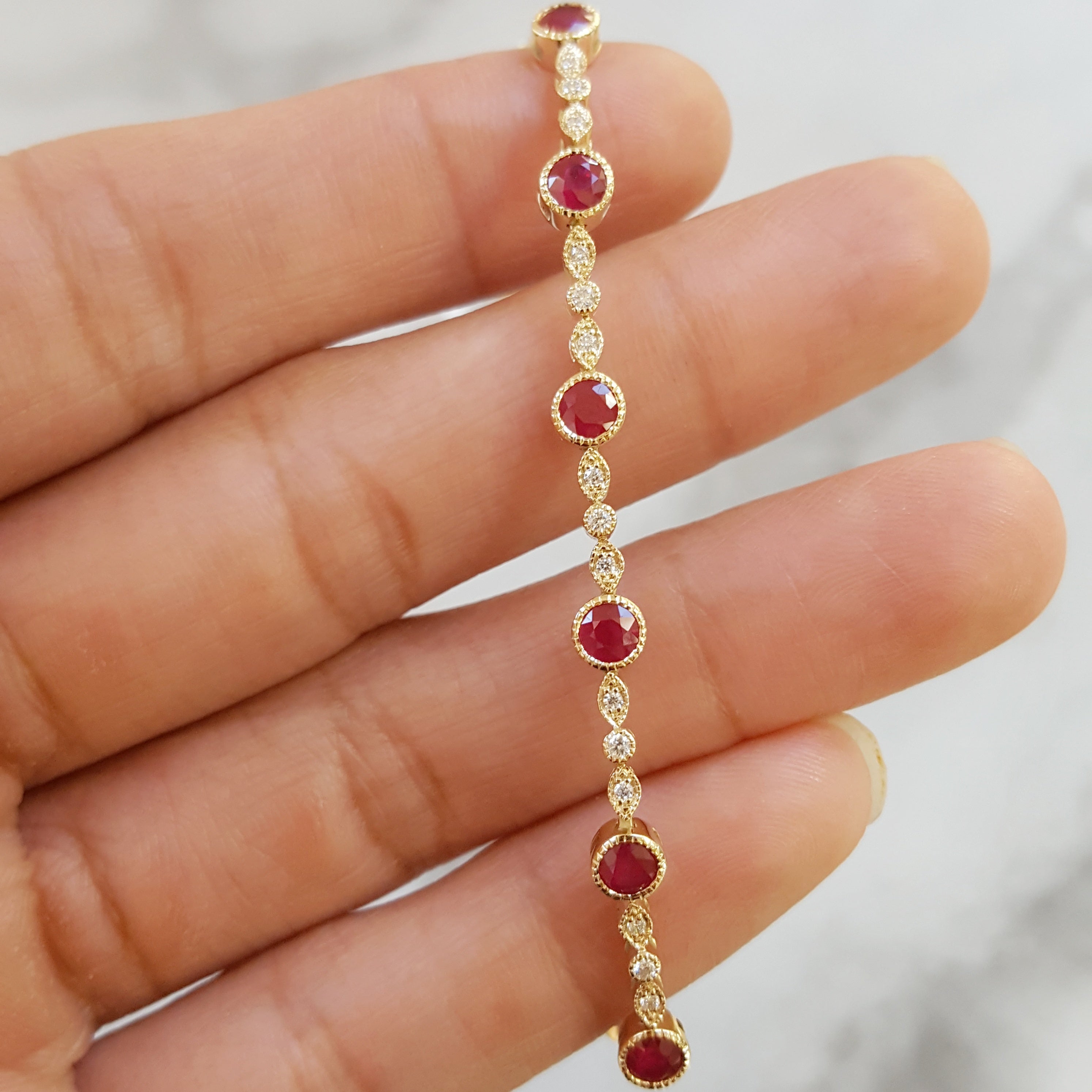 Vintage Bezel Ruby Bracelet – Sami Fine Jewelry