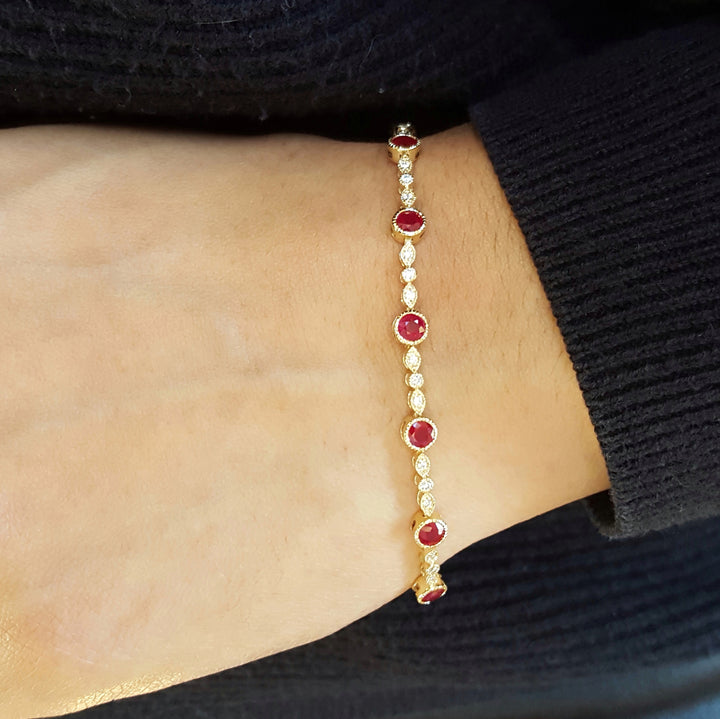 Vintage Bezel Ruby Bracelet