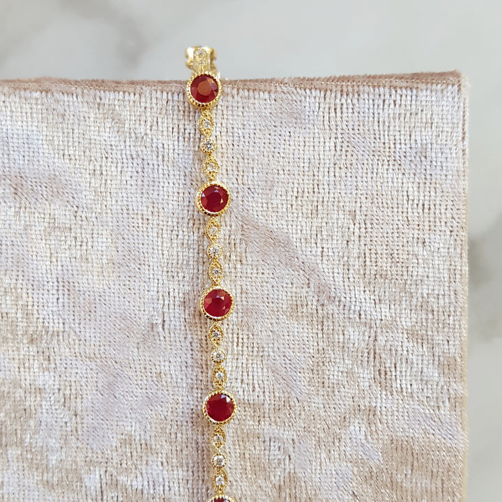 Vintage Bezel Ruby Bracelet