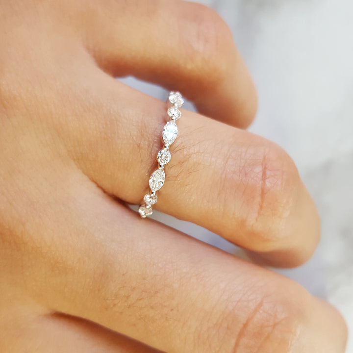 Double Cut Vintage Inspired Wedding Band