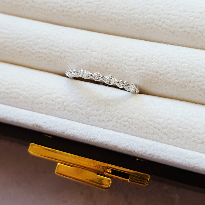 Double Cut Vintage Inspired Wedding Band
