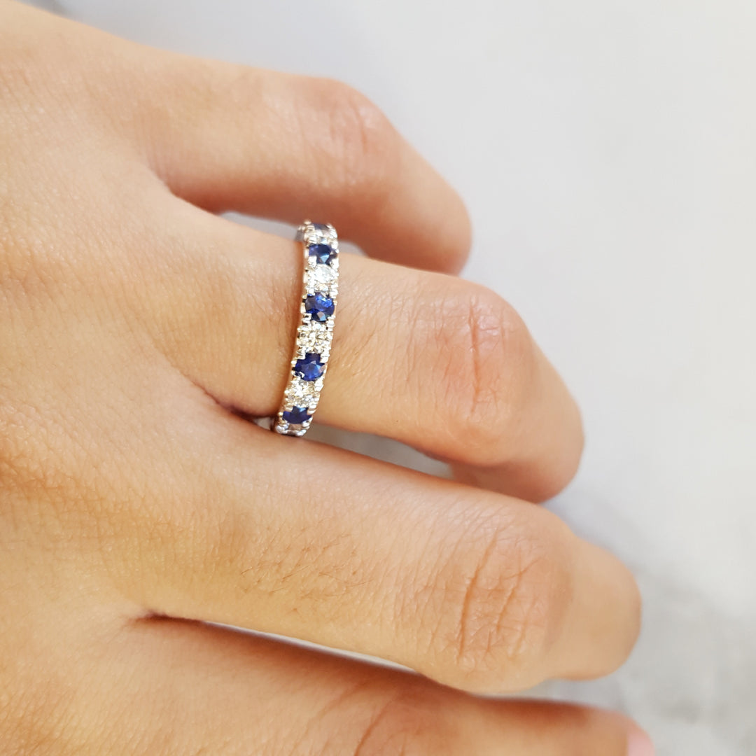 Sapphire and Diamond Wedding Ring