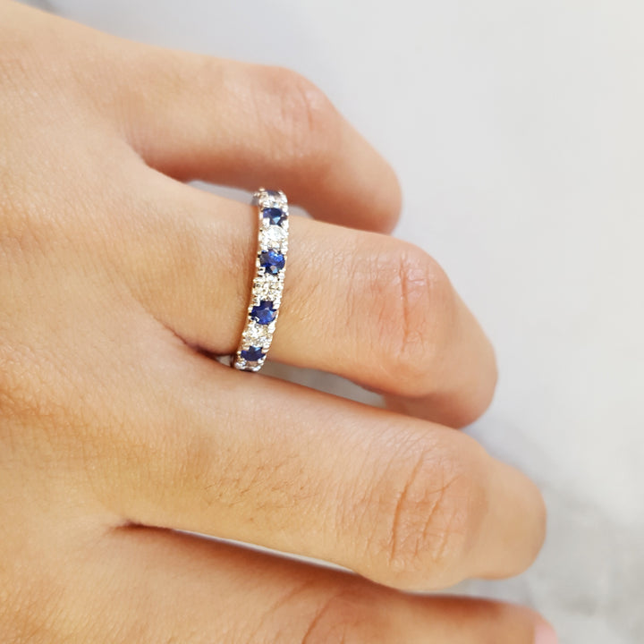 Sapphire and Diamond Wedding Ring
