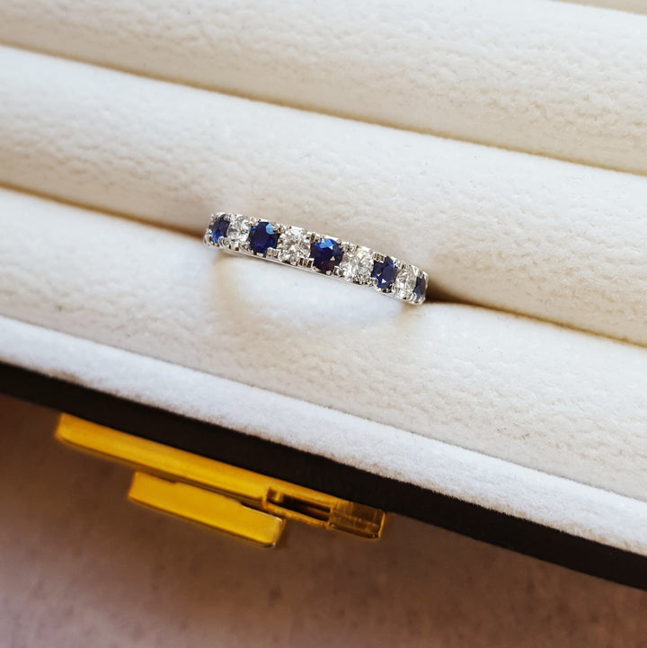 Sapphire and Diamond Wedding Ring