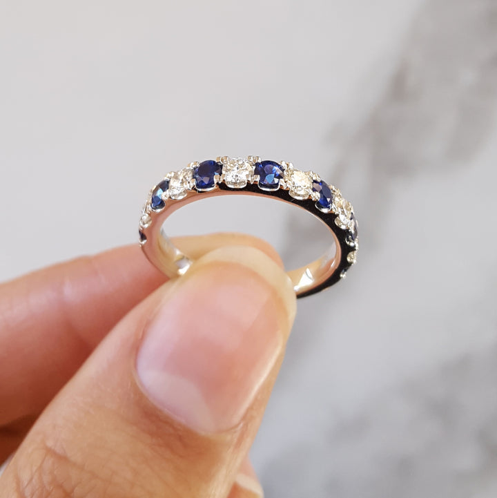 Sapphire and Diamond Wedding Ring