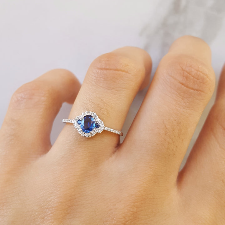 Vintage Inspired Blue Sapphire Ring