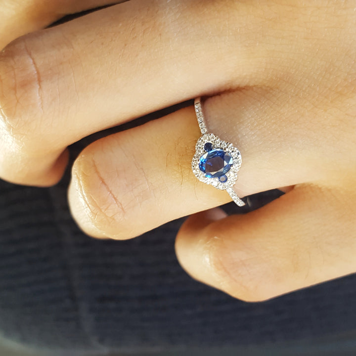 Vintage Inspired Blue Sapphire Ring