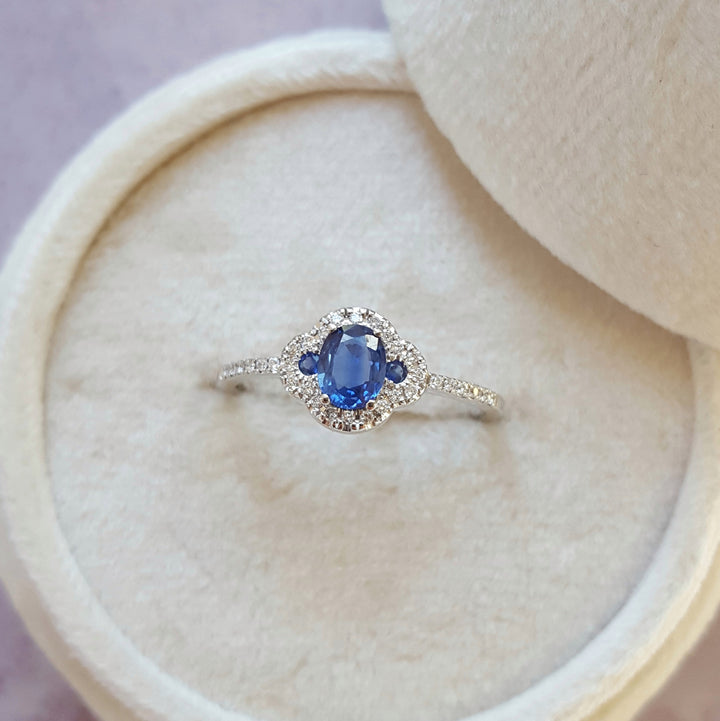 Vintage Inspired Blue Sapphire Ring