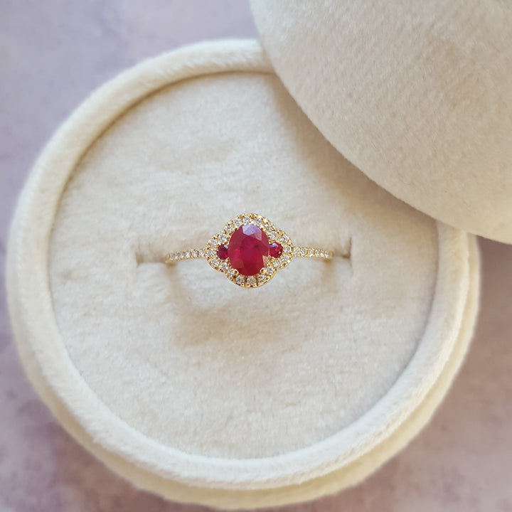 Vintage Inspired Ruby Ring