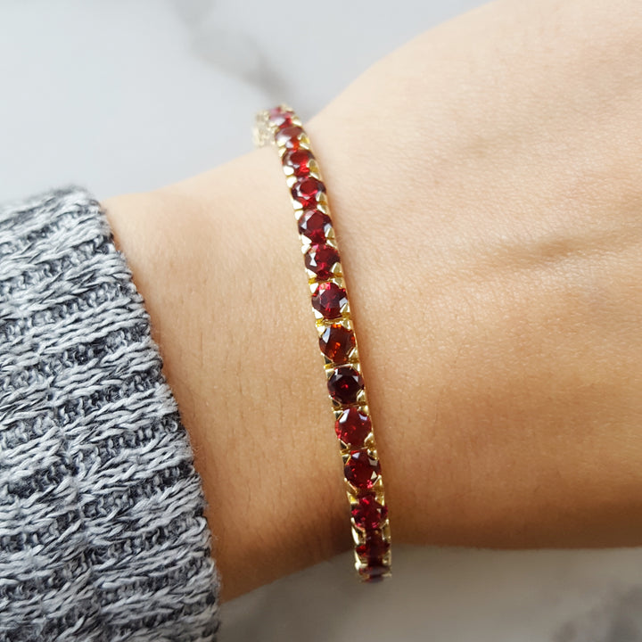 Arizona Garnet Tennis Bracelet