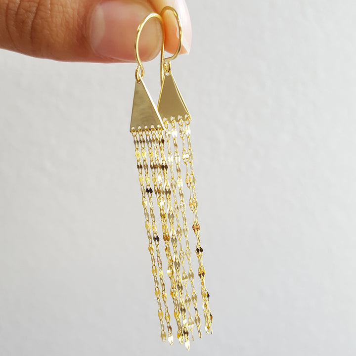 Yellow Gold Tassel Earrings