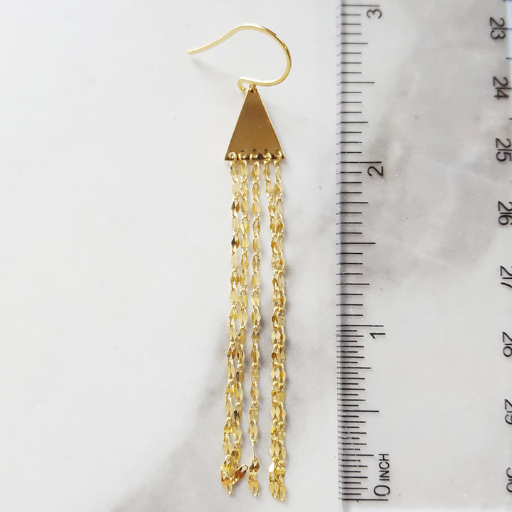 Yellow Gold Tassel Earrings