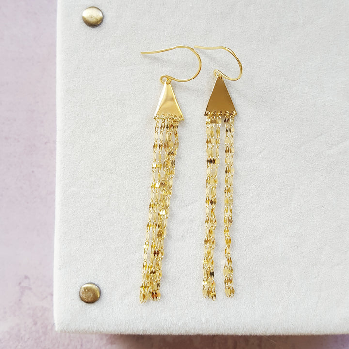 Yellow Gold Tassel Earrings