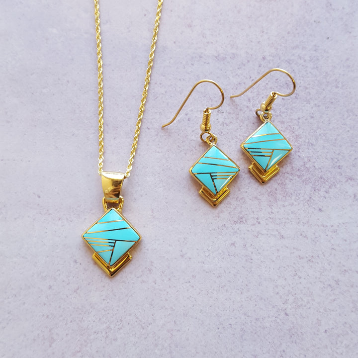 Geometric Sleeping Beauty Turquoise Set