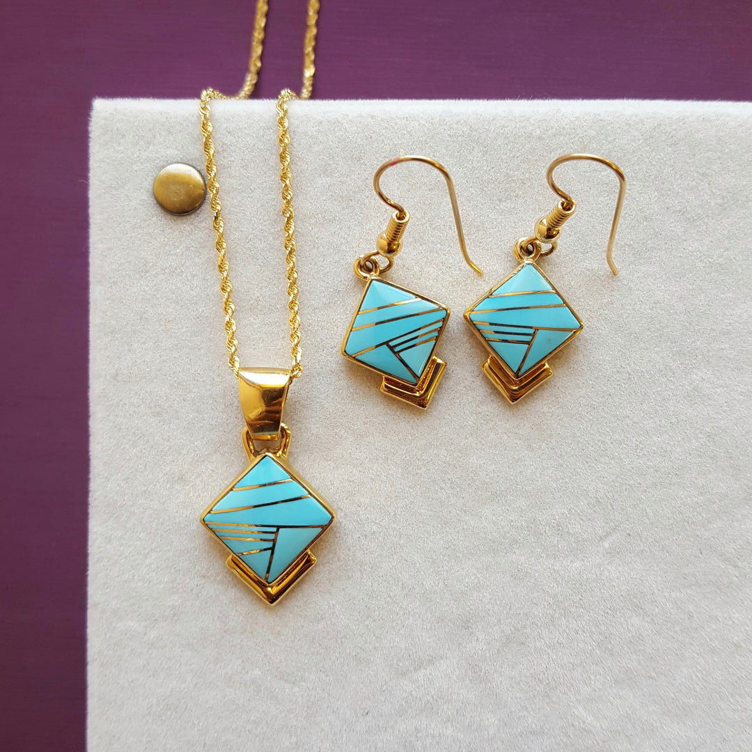 Geometric Sleeping Beauty Turquoise Set