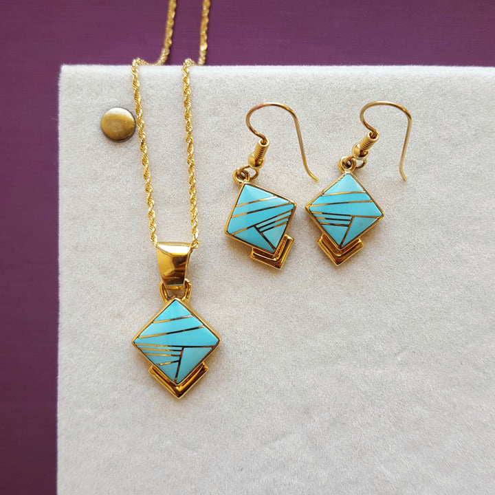 Geometric Sleeping Beauty Turquoise Set