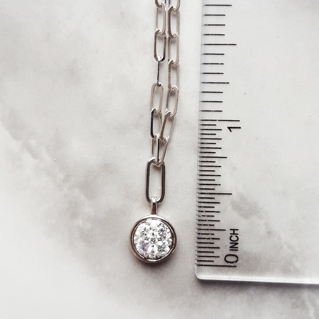 Diamond Cluster Paperclip Lariat