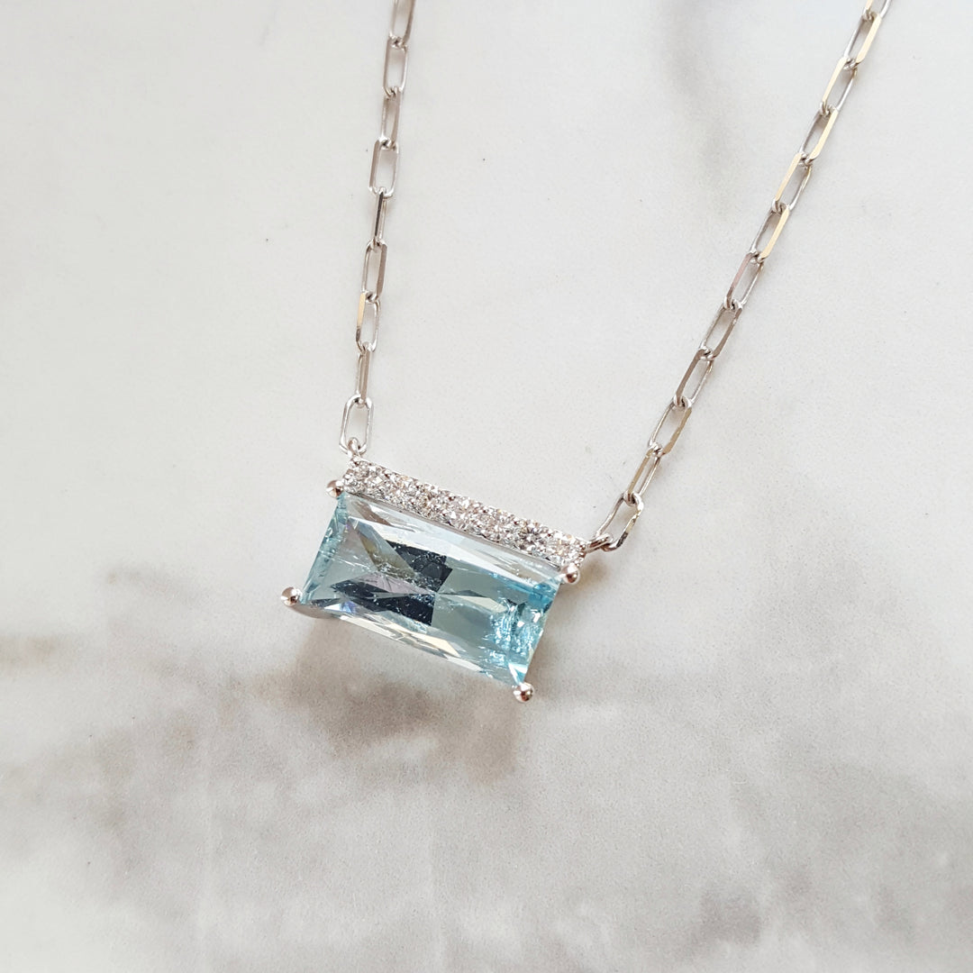 AGC#267 "Electric Dream" Colorado Aquamarine Necklace