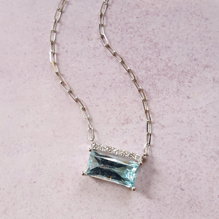 AGC#267 "Electric Dream" Colorado Aquamarine Necklace