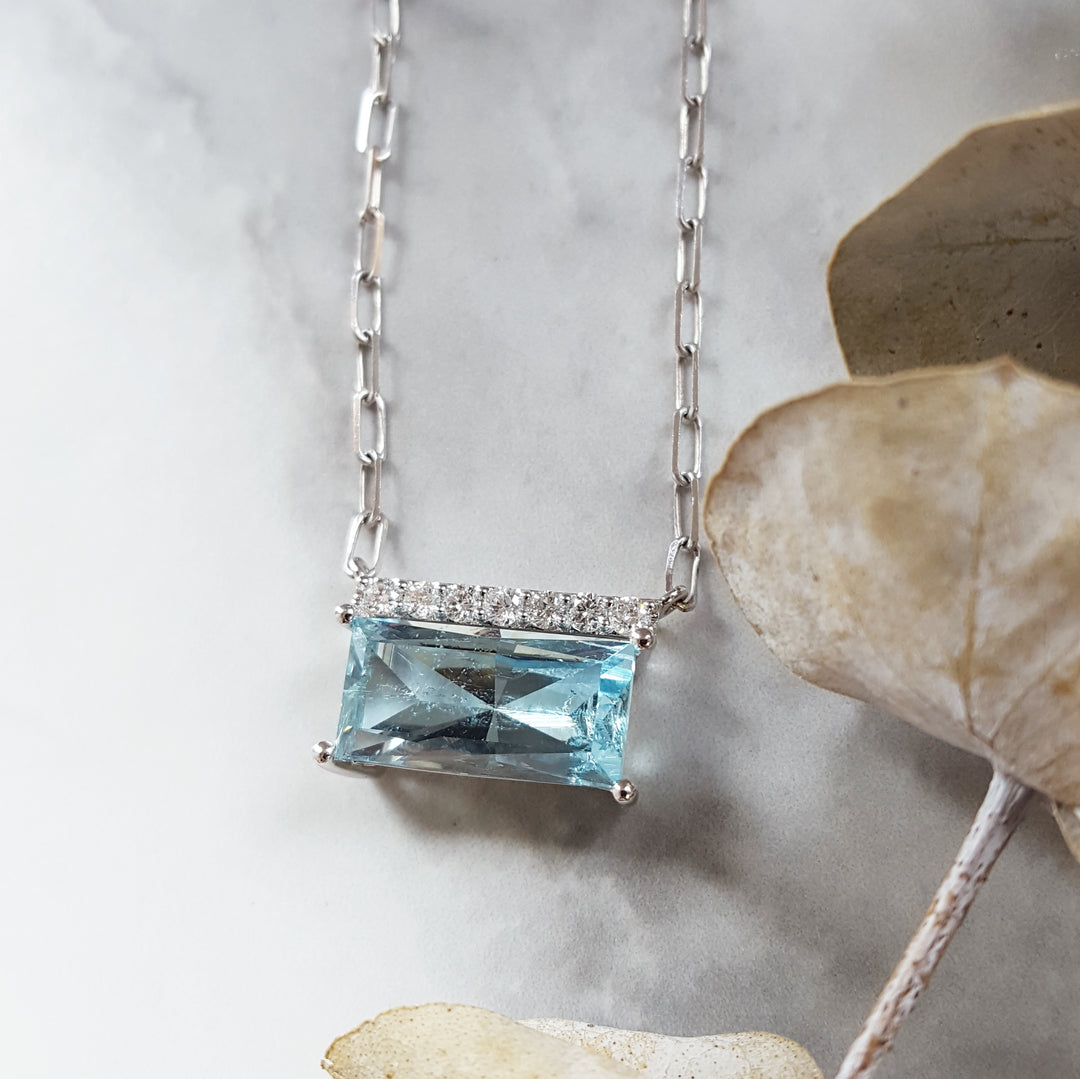 AGC#267 "Electric Dream" Colorado Aquamarine Necklace