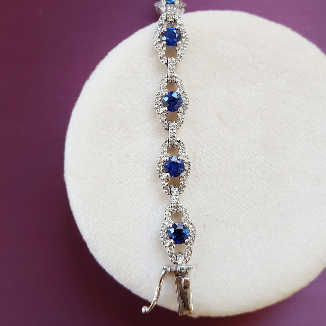 Vintage Inspired Blue Sapphire Tennis Bracelet – Sami Fine Jewelry