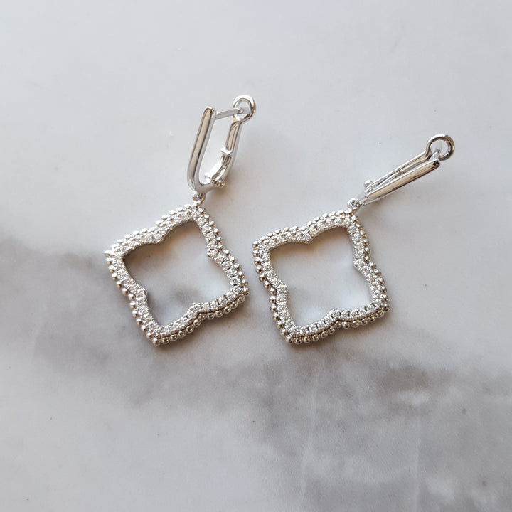 Diamond Four Leaf Earrings