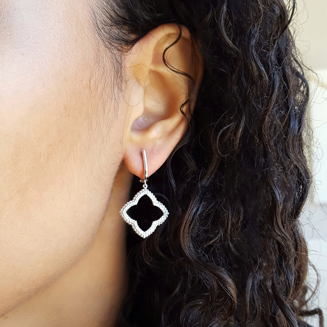 Diamond Four Leaf Earrings