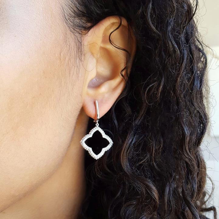 Diamond Four Leaf Earrings