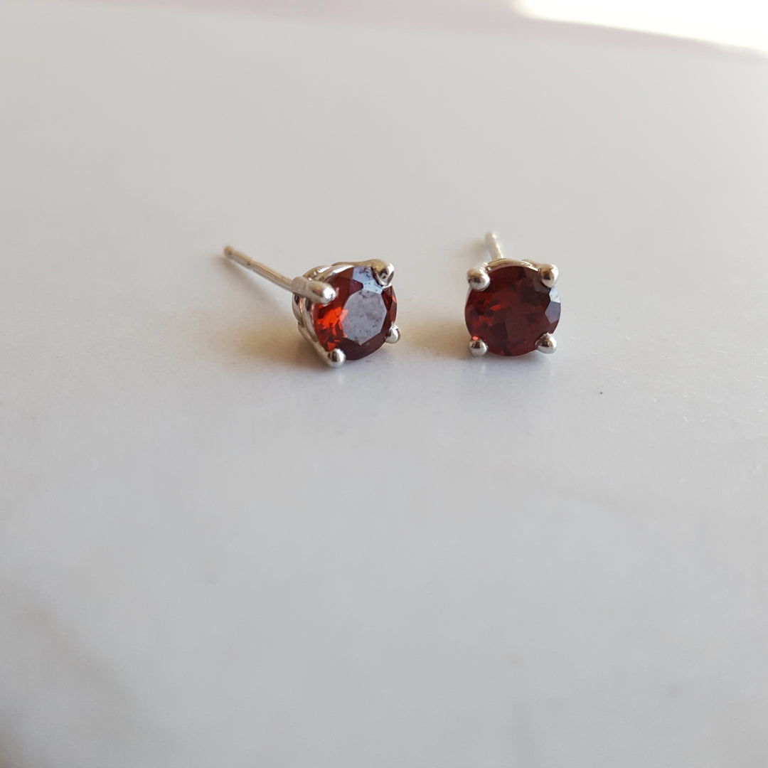 Sterling Silver Simple Birthstone Studs