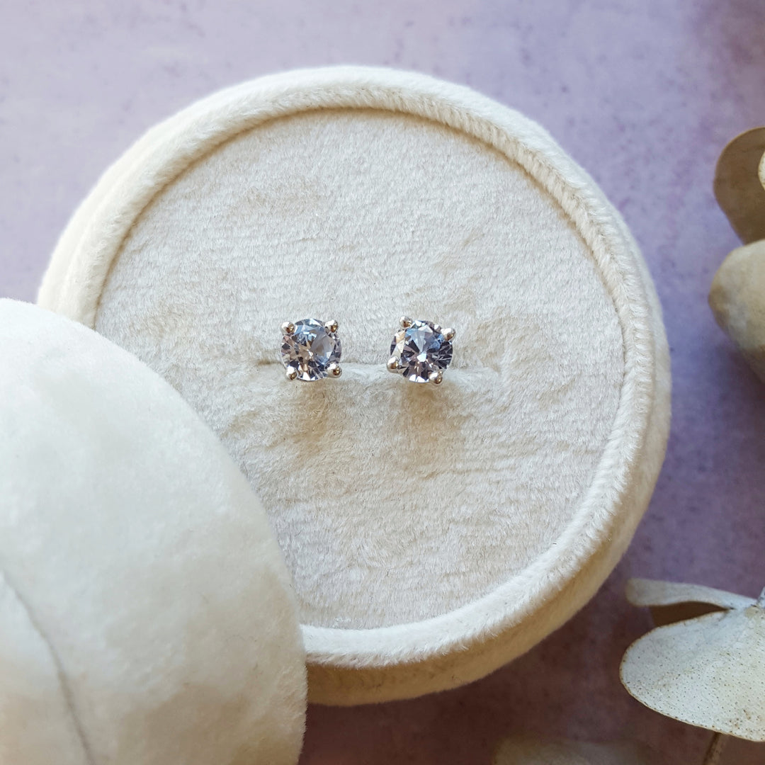 Aquamarine Birthstone Studs