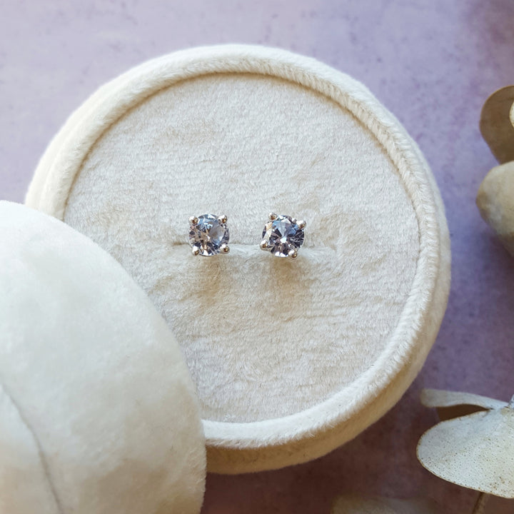 Aquamarine Birthstone Studs