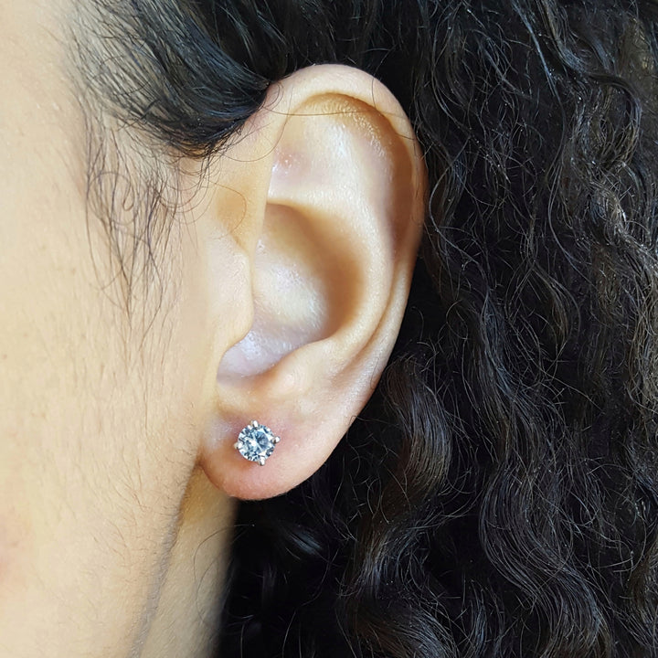 Aquamarine Birthstone Studs