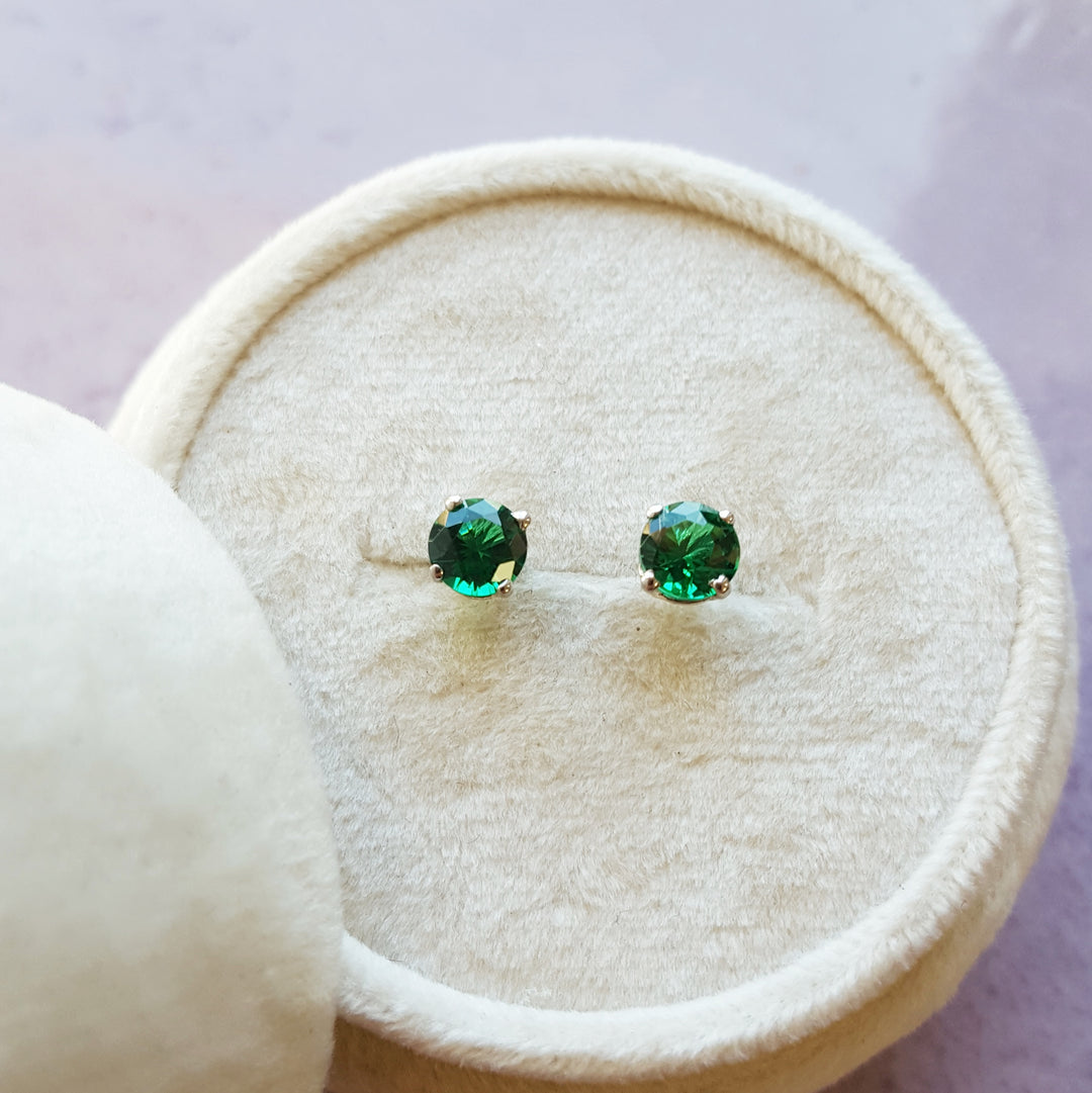 Birthstone Emerald Studs
