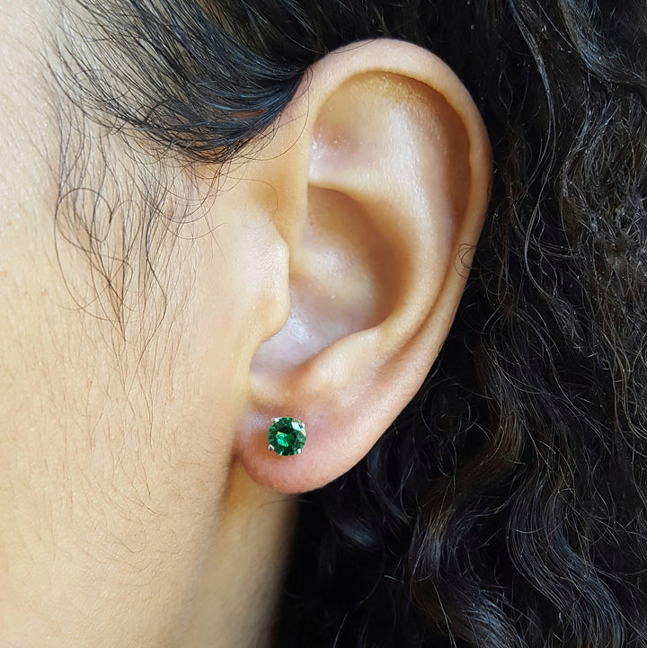 Birthstone Emerald Studs