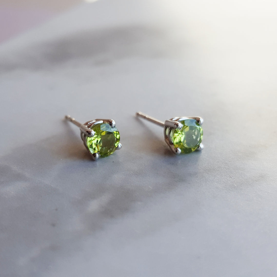 Sterling Silver Simple Birthstone Studs