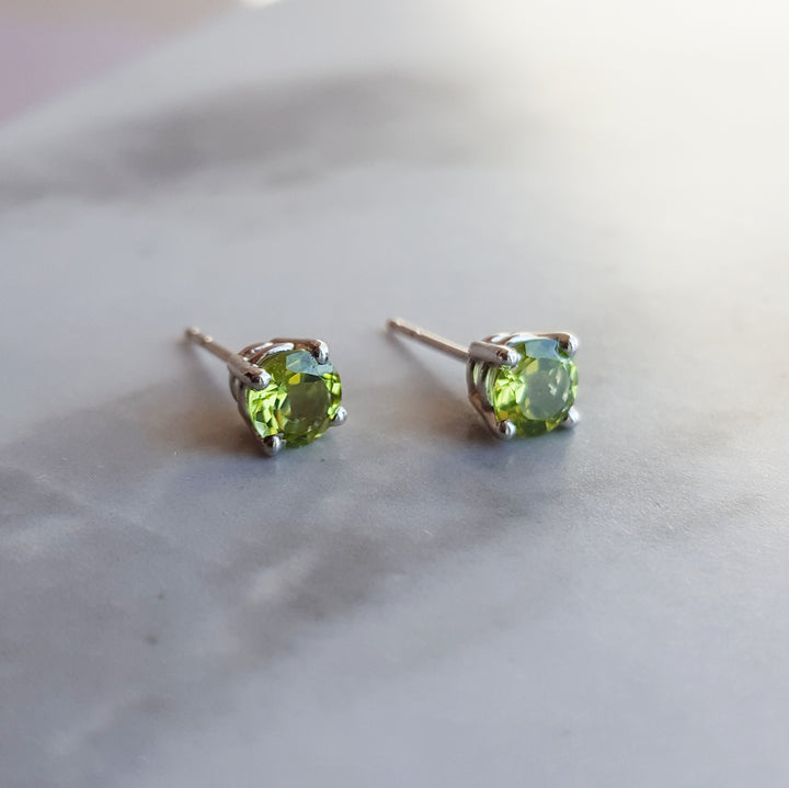 Sterling Silver Simple Birthstone Studs