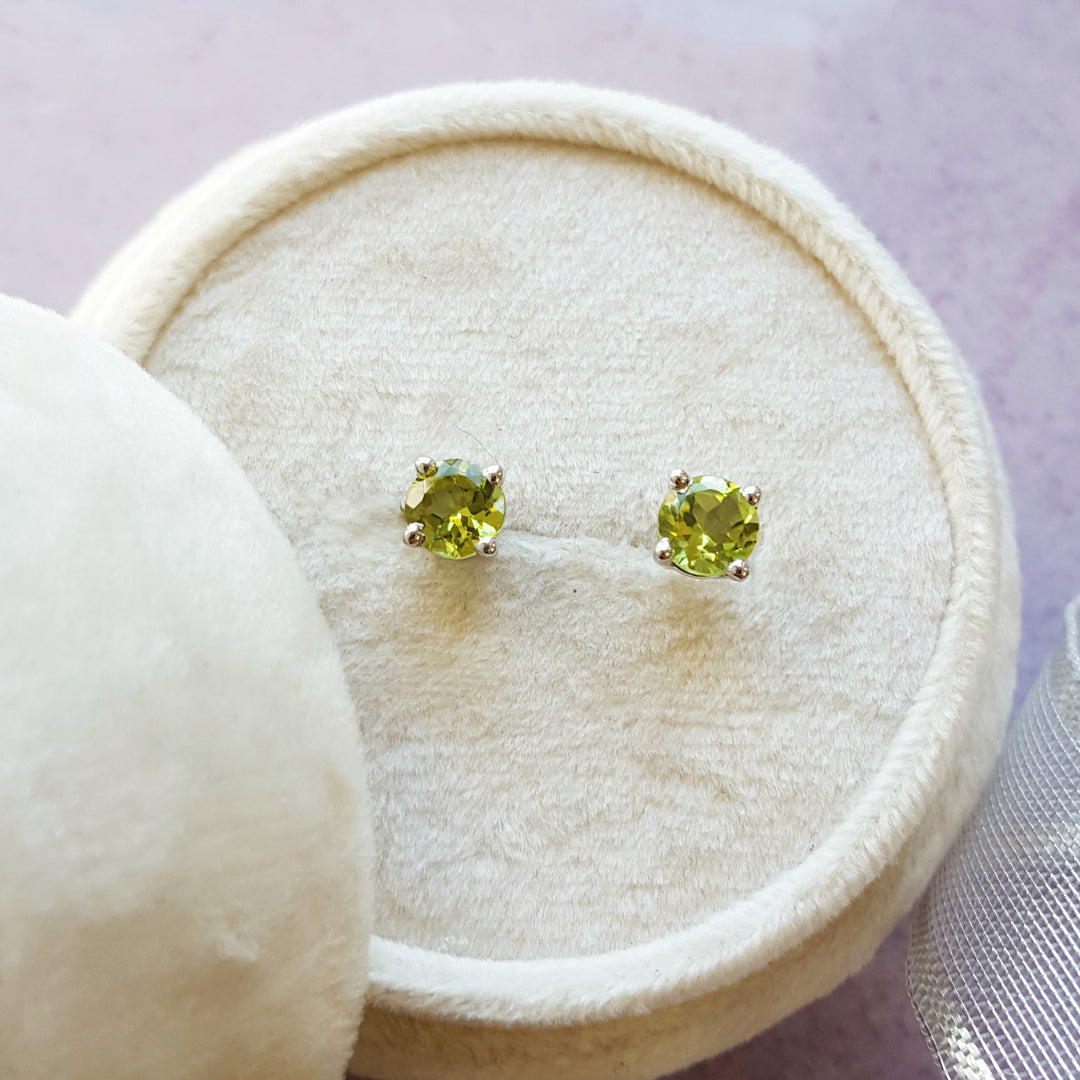 Peridot Birthstone Studs