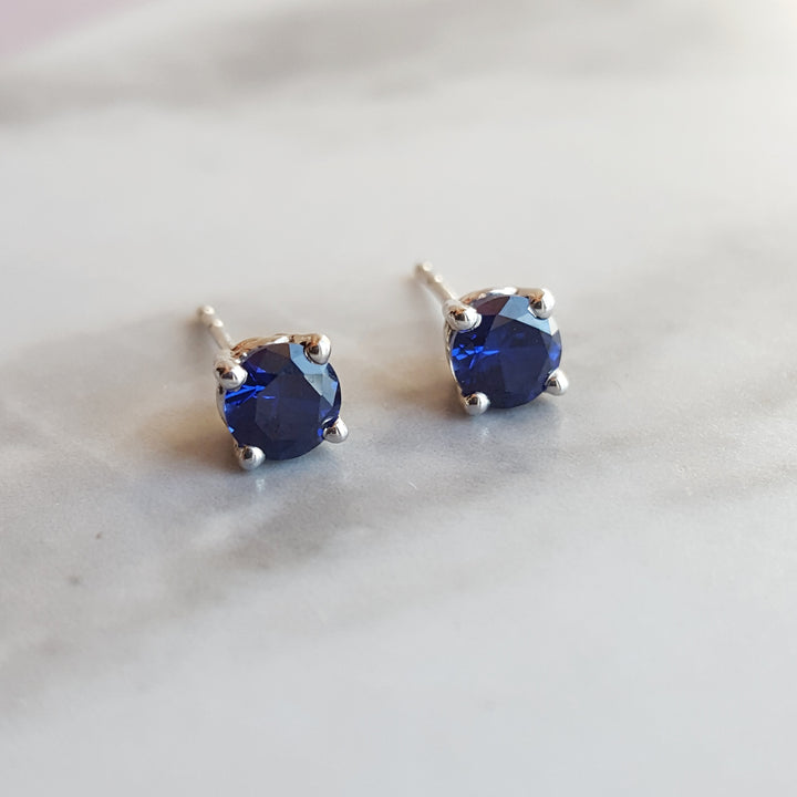 Sterling Silver Simple Birthstone Studs