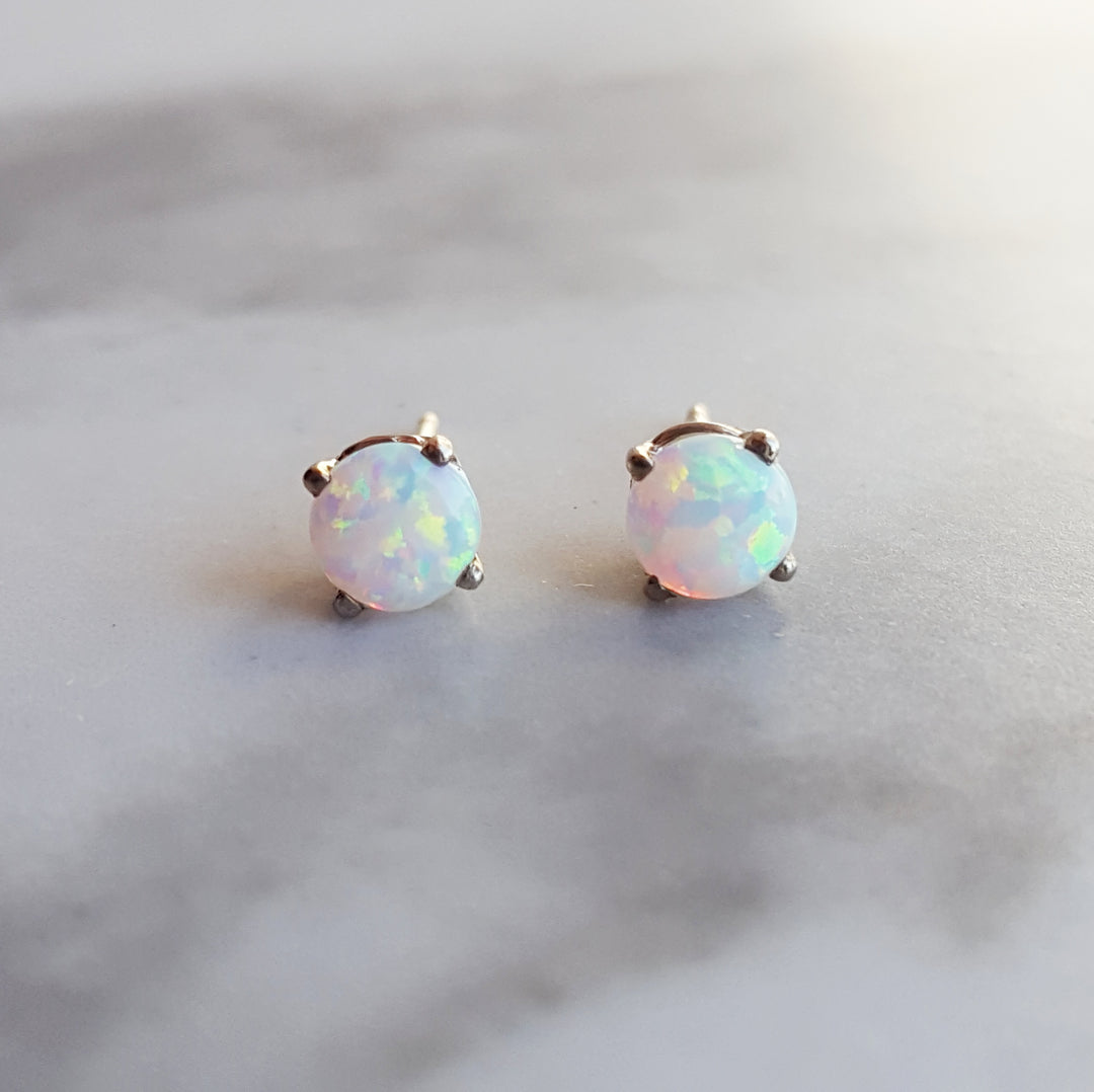 Sterling Silver Simple Birthstone Studs