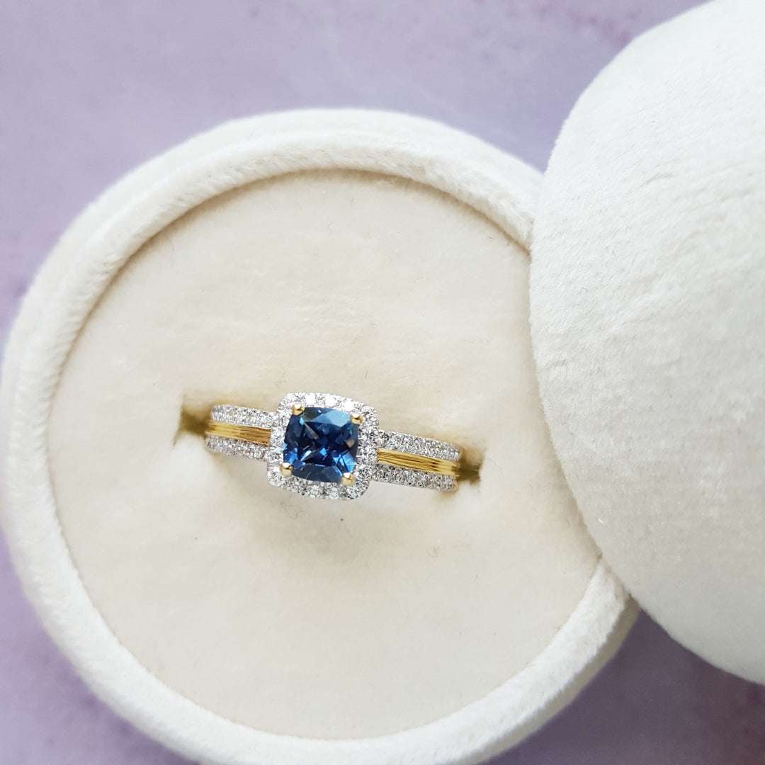 Vintage Triple Band Montana Sapphire Ring