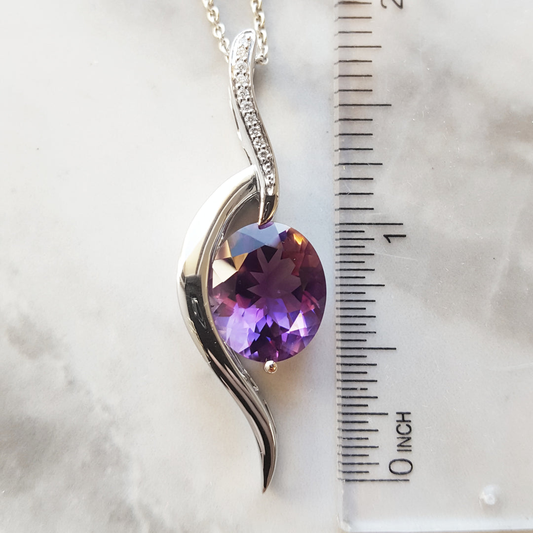 Statement Swooping Amethyst Pendant